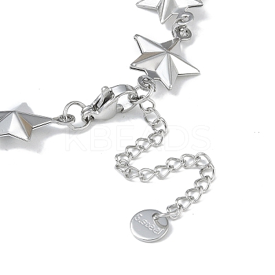 Non-Tarnish 304 Stainless Steel Star Link Chain Bracelets for Women BJEW-U002-02P-1