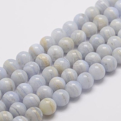 Natural Blue Lace Agate Bead Strands G-K153-B02-8mm-AB-1