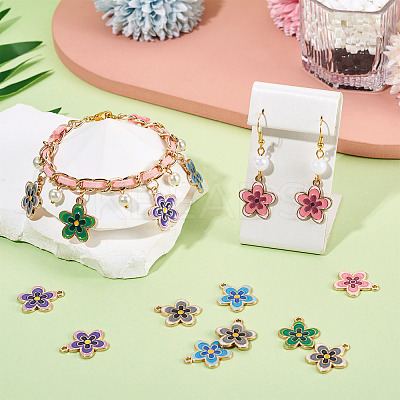 40Pcs 5 Colors Alloy Enamel Pendants ENAM-TA0003-45-1