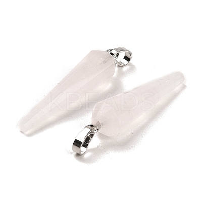 Natural Rose Quartz Pointed Pendants G-D089-01P-06-1