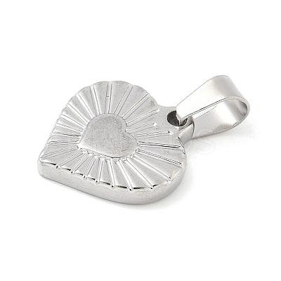 304 Stainless Steel Heart Pendants STAS-R162-01P-04-1