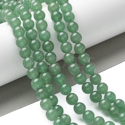 Natural Green Aventurine Round Beads Strands X-G-S150-8mm-1-1
