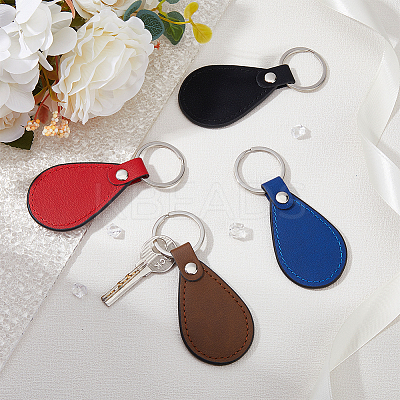 8Pcs 4 Colors PU Leather Pendant Keychain FIND-FH0007-87-1