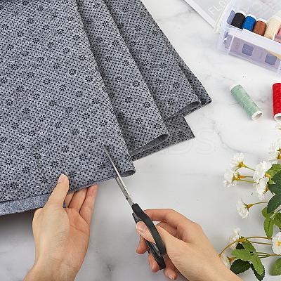 Plum Blossom Pattern Non-woven Polyester Anti-Skid Fabrics DIY-WH0453-90B-1
