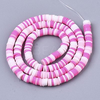 Handmade Polymer Clay Bead Strands X-CLAY-S094-4mm-A06-1