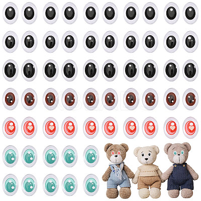 60Pcs 6 Colors Glass Craft Eyes for Doll DIY-CA0007-83-1