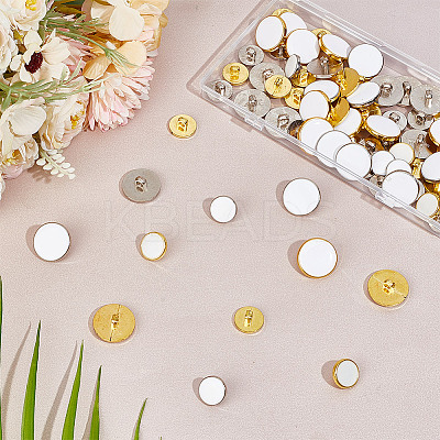 80Pcs 4 Style Plastic Shank Buttons BUTT-OC0001-52-1