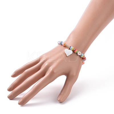 Word I Love Mom Acrylic Beaded Bracelet Sets for Mother's Day BJEW-JB09044-1
