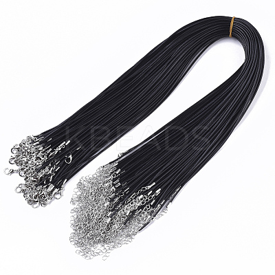 Waxed Cotton Cord Necklace Making MAK-S032-1.5mm-B01-1