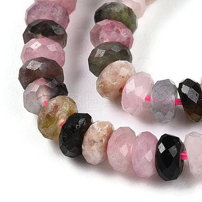 Natural Multicolor Tourmaline Beads Strands G-T141-38-1