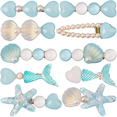 2 Bags 2 Styles Resin & Alloy Alligator Hair Clips AJEW-CY0001-39D-1