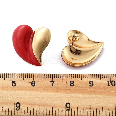 201 Stainless Steel Heart Stud Earrings EJEW-P304-07G-1