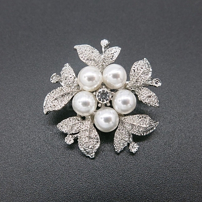Exquisite Flower Alloy Rhinestone Brooch PW-WG62D3E-01-1