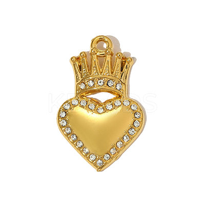 304 Stainless Steel with Rhinestone Pendants STAS-OY005-05G-1