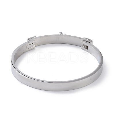 Tarnish Resistant Ring with Square 304 Stainless Steel Bangles BJEW-G700-04P-1
