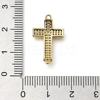 Brass Pave Black & Clear Cubic Zirconia Connector Charms KK-M101-02I-G01-1