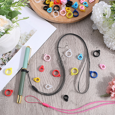 5Pcs 5 Colors Rubber Lanyard Straps DIY-GF0008-39B-1