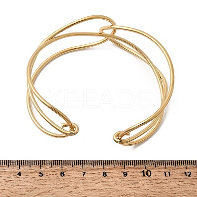 304 Stainless Steel Cuff Bangles for Women BJEW-Z150-01G-03-1