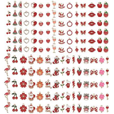 60Pcs 30 Styles Alloy Enamel Pendants ENAM-LS0001-03LG-1