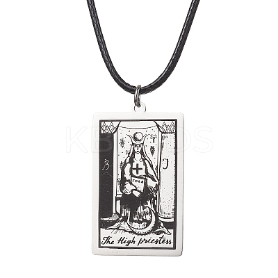 Tarot Card 201 Stainless Steel Pendant Necklaces NJEW-JN04496-03-1