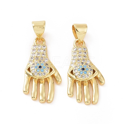 Brass Micro Pave Cubic Zirconia Pendants ZIRC-P106-05G-1