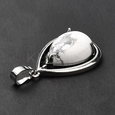 Natural Howlite Pendants G-B033-04P-15-1