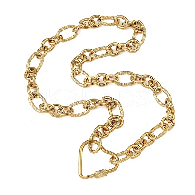 304 Stainless Steel Figaro Chain Necklaces for Women NJEW-JN06387-1