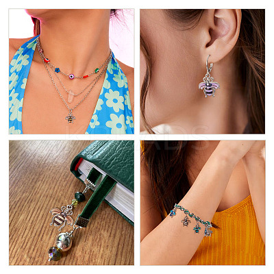 60Pcs 12 Colors Alloy Enamel Pendants ENAM-TA0001-61-1