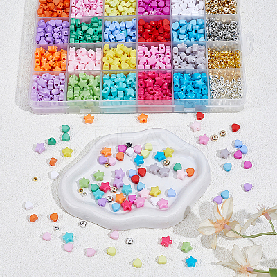 1400Pcs Acrylic & CCB Plastic & ABS Plastic DIY Jewelry Findings Kits DIY-PA0001-45-1