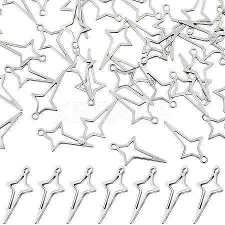 100Pcs 201 Stainless Steel Pendants STAS-BBC0008-31-1