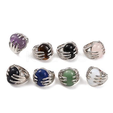 Oval Natural & Synthetic Gemstone Finger Ring G-Q184-06P-1