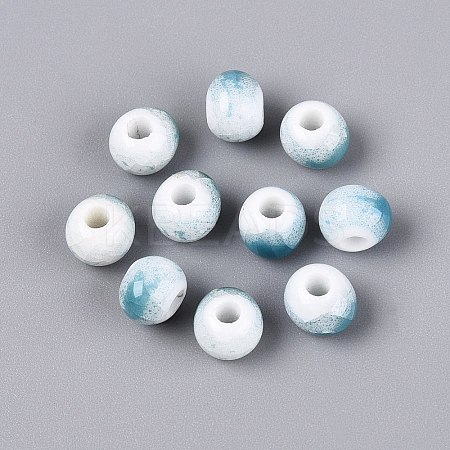 Handmade Crackle Porcelain Beads PORC-Q008-06A-07-1