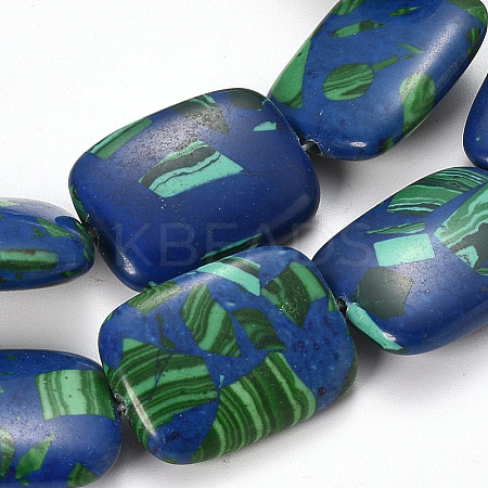 Synthetic Turquoise Beads Strands G-Q468-82B-15x20-1