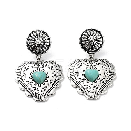 Valentine's Day Heart Jewelry for Women EJEW-K262-01A-AS-1