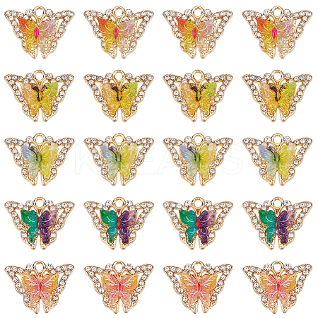 20Pcs Rack Plating Golden Alloy Pendants ALRI-SC0001-45-1