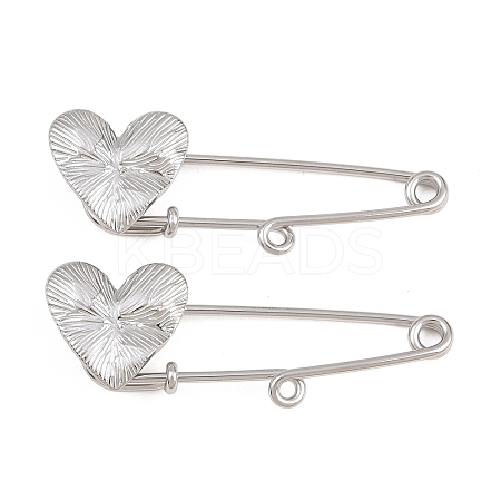 Radiant Heart 304 Stainless Steel Safety Pins Brooch Findings SA-CBA098D-15C-P01-1