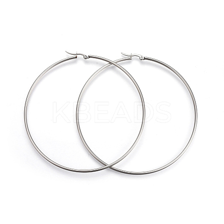 Tarnish Resistant 201 Stainless Steel Big Hoop Earrings LS-EJEW-A052-20E-P-1