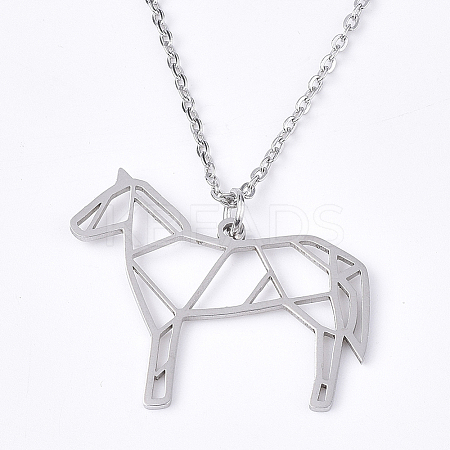 Non-Tarnish 201 Stainless Steel Pendant Necklaces LS-NJEW-T009-JN037-1-45-1