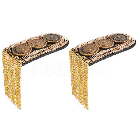 SUPERFINDINGS 2Pcs Fashionable Alloy Tassel Epaulettes FIND-FH0005-42G-1