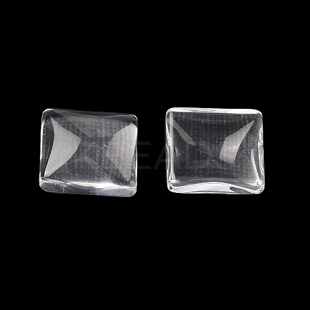 Transparent Glass Square Cabochons GGLA-S022-10mm-1
