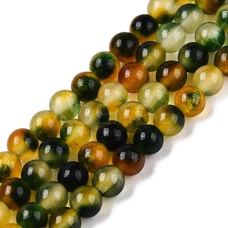 Dyed Natural White Jade Beads Strands G-T140-4mm-A14-1