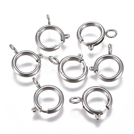 304 Stainless Steel Spring Ring Clasps STAS-F224-02P-D-1