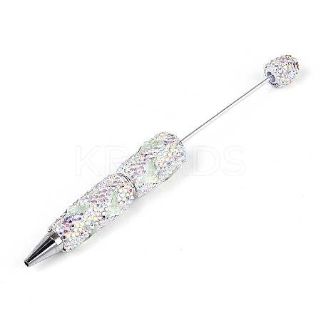 Fishtail Resin & Polymer Clay Pave Rhinestone Ball-Point Pen AJEW-T013-05H-1