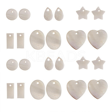 Natural Freshwater Shell Pendants SHEL-CJ0001-03-1