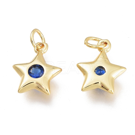 Brass Micro Pave Cubic Zirconia Charms KK-M206-30G-02-1