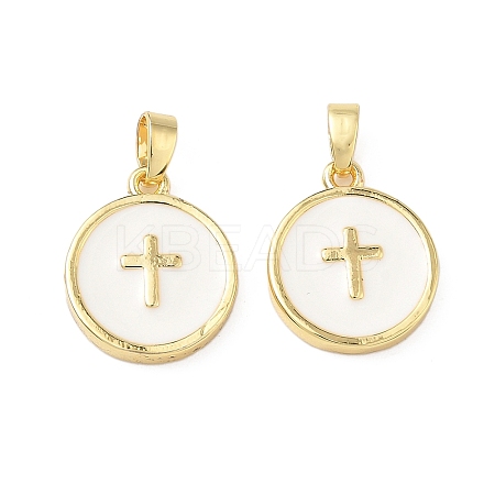 Brass Enamel Pendants KK-L256-14G-1