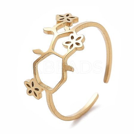 304 Stainless Steel Cuff Rings LS-RJEW-Q002-02G-1