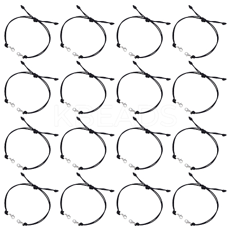 16Pcs Waxed Cotton Cord Braided Adjustable Bracelet Makings AJEW-FG0004-71A-1