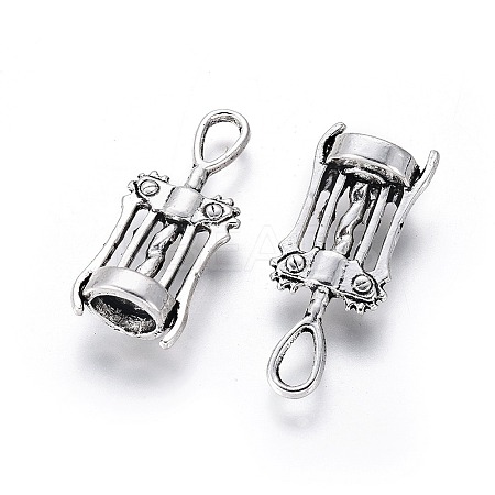 Tibetan Style Corkscrew Alloy Pendants TIBEP-Q054-12AS-NR-1
