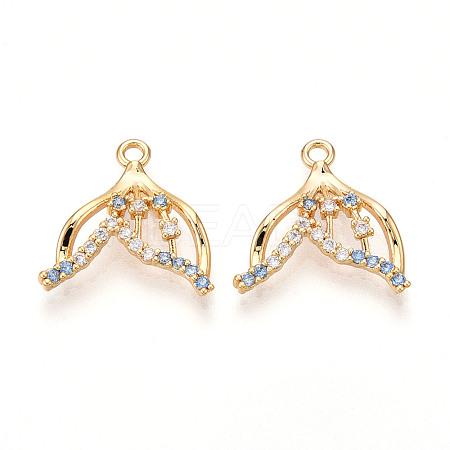 Brass Micro Pave Cubic Zirconia Pendants KK-N261-101G-1